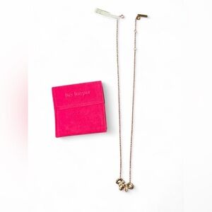 Hey Harper Gold Pendant Necklace with Pink Suede Pouch